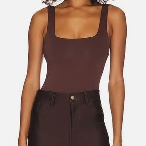ribbed brown bodysuit